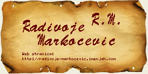 Radivoje Markočević vizit kartica